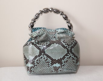 Rare Authentic GLAZED Christian Dior Malice Genuine Python skin bag Made in Italy Vintage