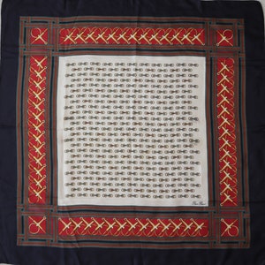 Cravate Vintage En Soie Pierre Baxel Paris - Motif Indien Tigre Et éléphant Rouge - Très Bon état