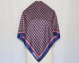 Authentic Piero Ullman silk twill scarf vintage blue pink