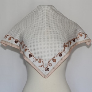 Authentic JILL STUART designer hand rolled cotton scarf handkerchief bandanna vintage polka dot foil accented