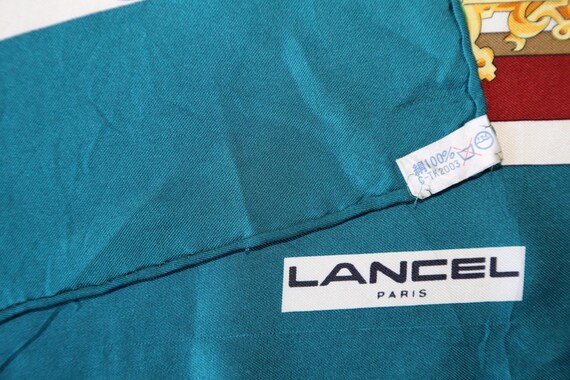 Authentic LANCEL Paris designer silk twill scarf … - image 3