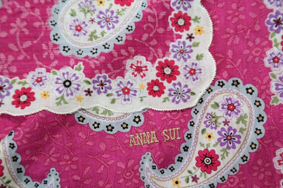 Authentic Anna Sui designer silk cotton blend sma… - image 5