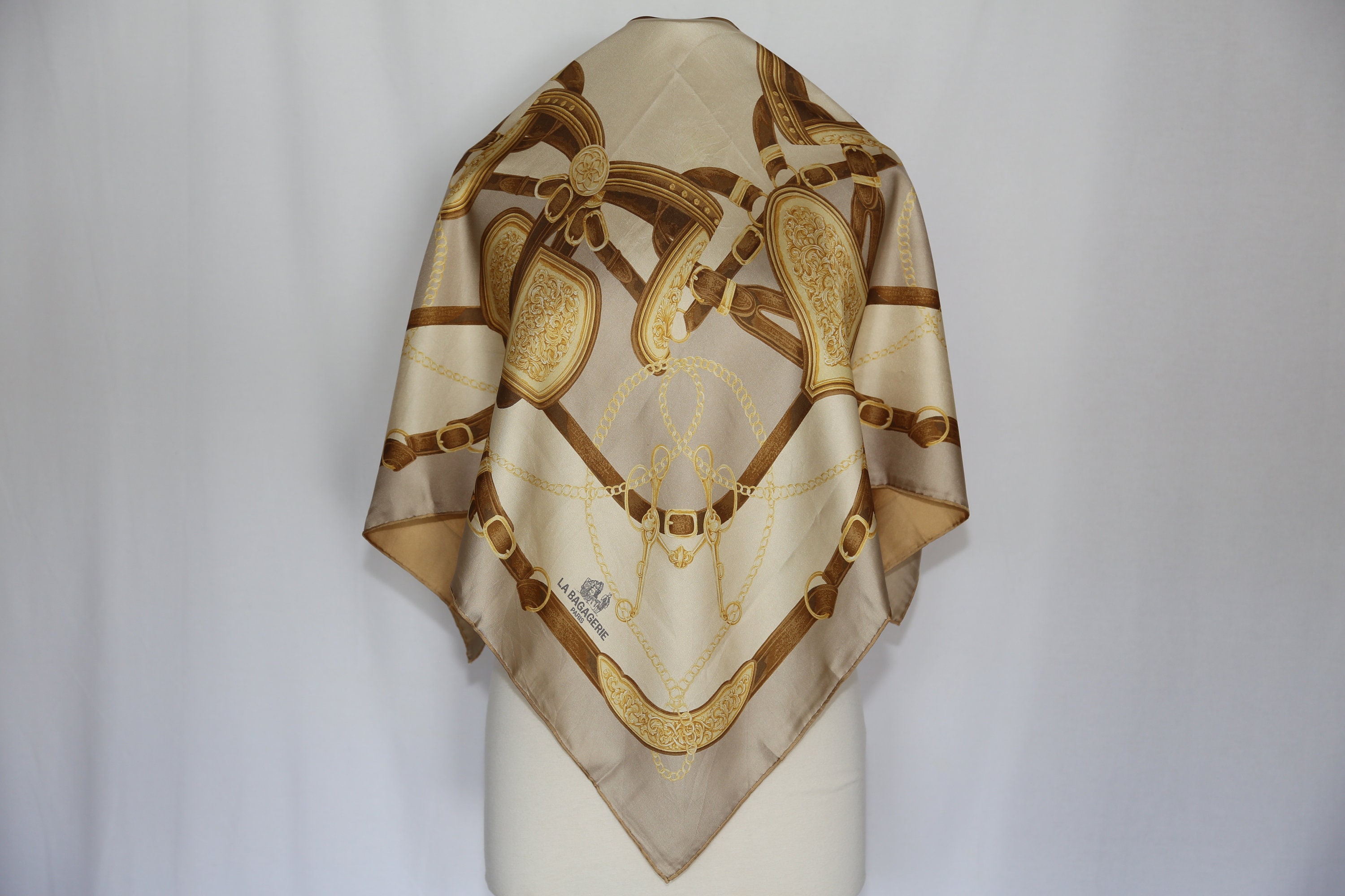 Rare Authentic LA BAGAGERIE PARIS Heavy Silk Twill Scarf