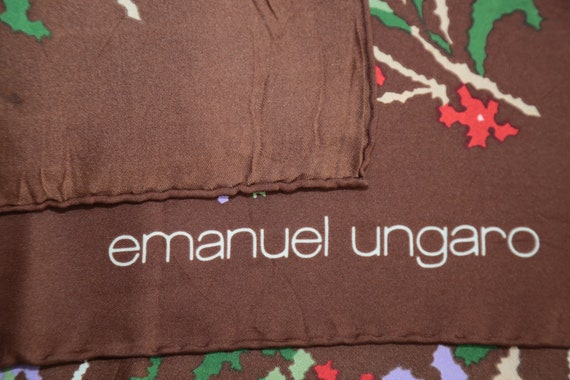 Authentic Emanuel Ungaro Designer silk twill scar… - image 3