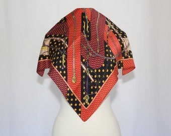 Authentic Vintage small silk scarf polka dots neckerchief