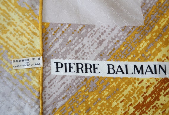 Authentic Pierre Balmain designer silk twill scar… - image 3