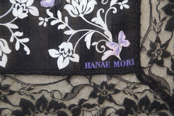 Authentic Hanae Mori Lace Butterfly designer cott… - image 4