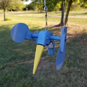 Lite Blue Hummingbird Mini Whirligigs