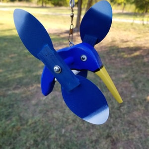 Dark Blue Hummingbird Mini Whirligigs