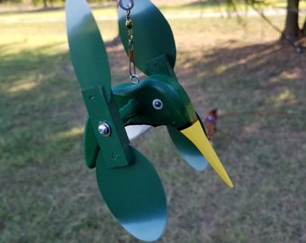 Dark Green Hummingbird Mini Whirligigs