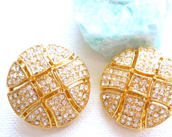 Oscar de la Renta earrings - vintage gold earrings - gold color earrings - clip on earrings -