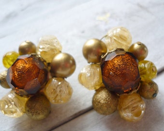 Pendientes 70s - pendientes de oro - pendientes de oro- rizos de oro- adivinidad- hebillas de clip