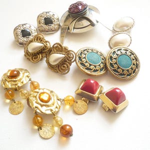 Lot De Boucles D’oreilles Clips Années 80/90 - Occasion, Style Vintage, Divers Modèles