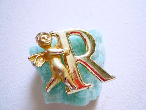 Orlan brooch - Orlan jewelry - Cupid brooch - R brooch - Angel brooch