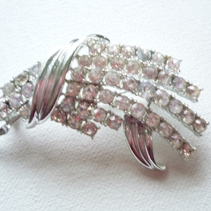 60s brooch - original brooch - rhinestone brooch - clear crystal brooch - collection brooch
