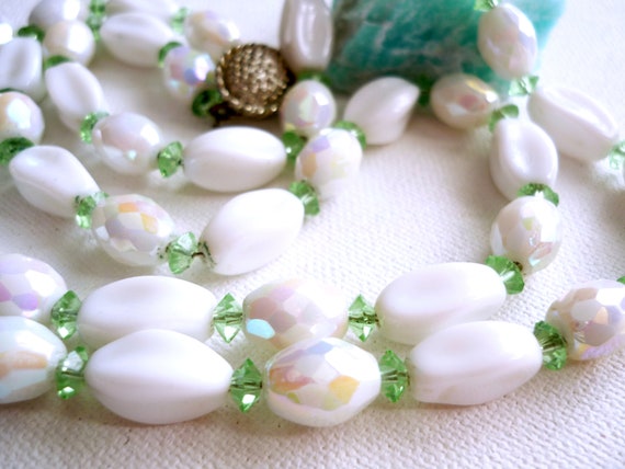 Collier vintage style Jackie Kennedy- perles verr… - image 1