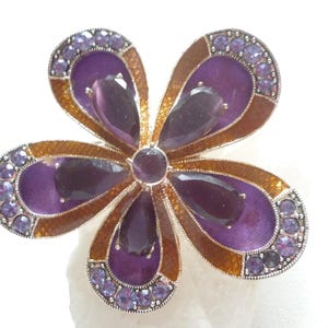 Large Monet brooch - flower brooch - Monet jewelry - rhinestone brooch - rhinestone brooch - 60s brooch