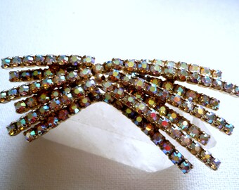 Continental brooch from the 60s- original brooch - rhinestone brooch - crystal buckle brooch - divinelolavintage- old brooch,