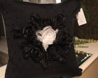 Black and white Rosette Pillow