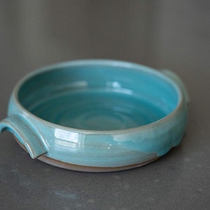 Grey and Turquoise Brie Baker/Warm Dip Dish