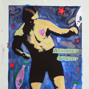 Box Man Boxer Pop Art souvenir sport hand made giftidea handmade boxer fitness hand made Man boxer portrait