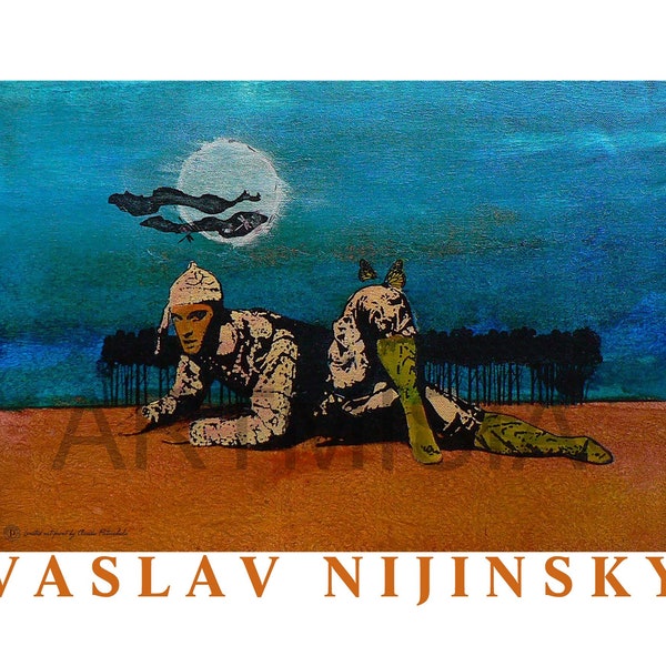 Vaslav Nijinsky, nouveau print, dance poster, Russian ballets, wall art, digital print, instant download,elegant wallart,gift