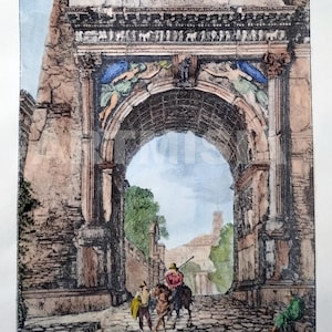 Rome, Rossini, Arc de Titus, gravure Rome, Rome antique, gravures de Rome, Empire romain