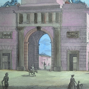 Milan - Porta Comasina - Lombardy - Etchings Hand colored