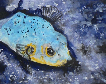 Fish - Inches 9 x 12  - cm. 23 x 31 - Acrilic on drawing paper.