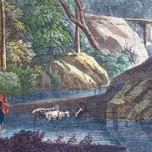 Landscapes - Paysages italiens - 1600s/1700s - Hand colored etching