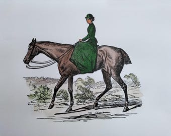 Pferde – Reitkunst, Dressur, Jagd, Jockeykunst und Sammlerstücke, Radierungen, Gravuren, alte Drucke, antike Gravuren