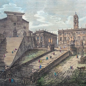 Rome -Campidoglio - Rome - Rossini,Rome,egraving Rome,ancient Rome,Rome etchings,Roman Empire,