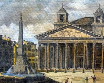 Piranesi - Pantheon - Rome,Rome,egraving Rome,ancient Rome,Rome etchings,Roman Empire,