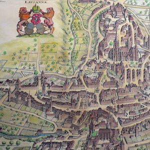 Switzerland - Lausanne - Ancient city of Europe Hand colored