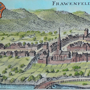 Switzerland - Frawenfeld - Ancient city of Europe Hand colored