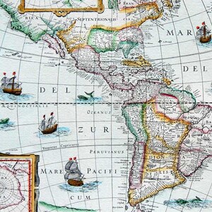 Amérique I - Cartes anciennes de l'Amérique (Terra Incognita) - Coloriées à la main