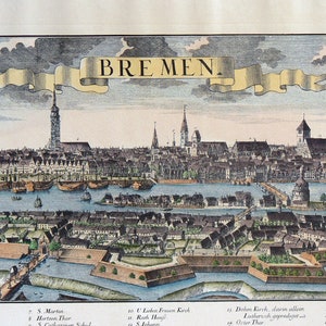 Duitsland - Breme - Antieke stad van Europa Handgekleurd