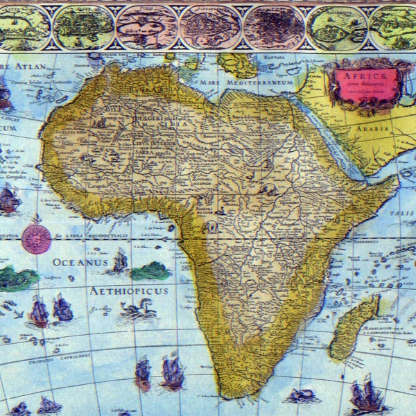 Africa  II - Antique Maps of Africa - Hand colored