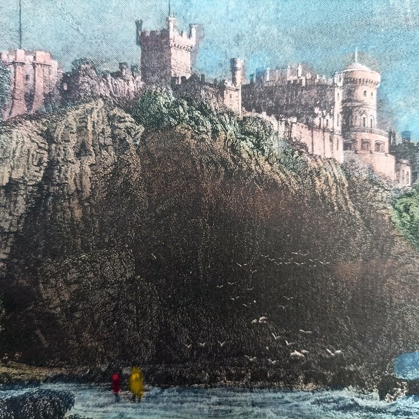 Scotland - Culzean Castle - Hand color hetching