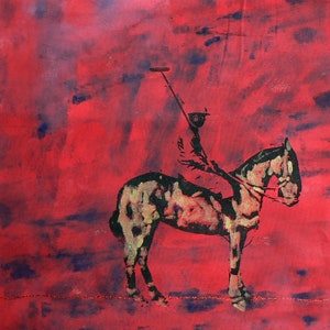 Horse Polo, art Horse, equestrian, dressage, polo player, handmade, polo game, polo horses, sport, hand painted, canvas