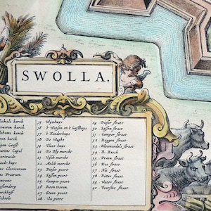 Niederlande - Swollen 1615 - Antike Stadt Europas handkoloriert