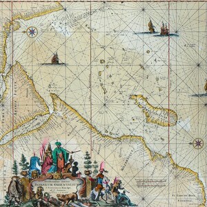 Indiarum Orientalium - Océano Índico - Occidentalior Tractus Indiarum Orientalium 1675 - Coloreado a mano