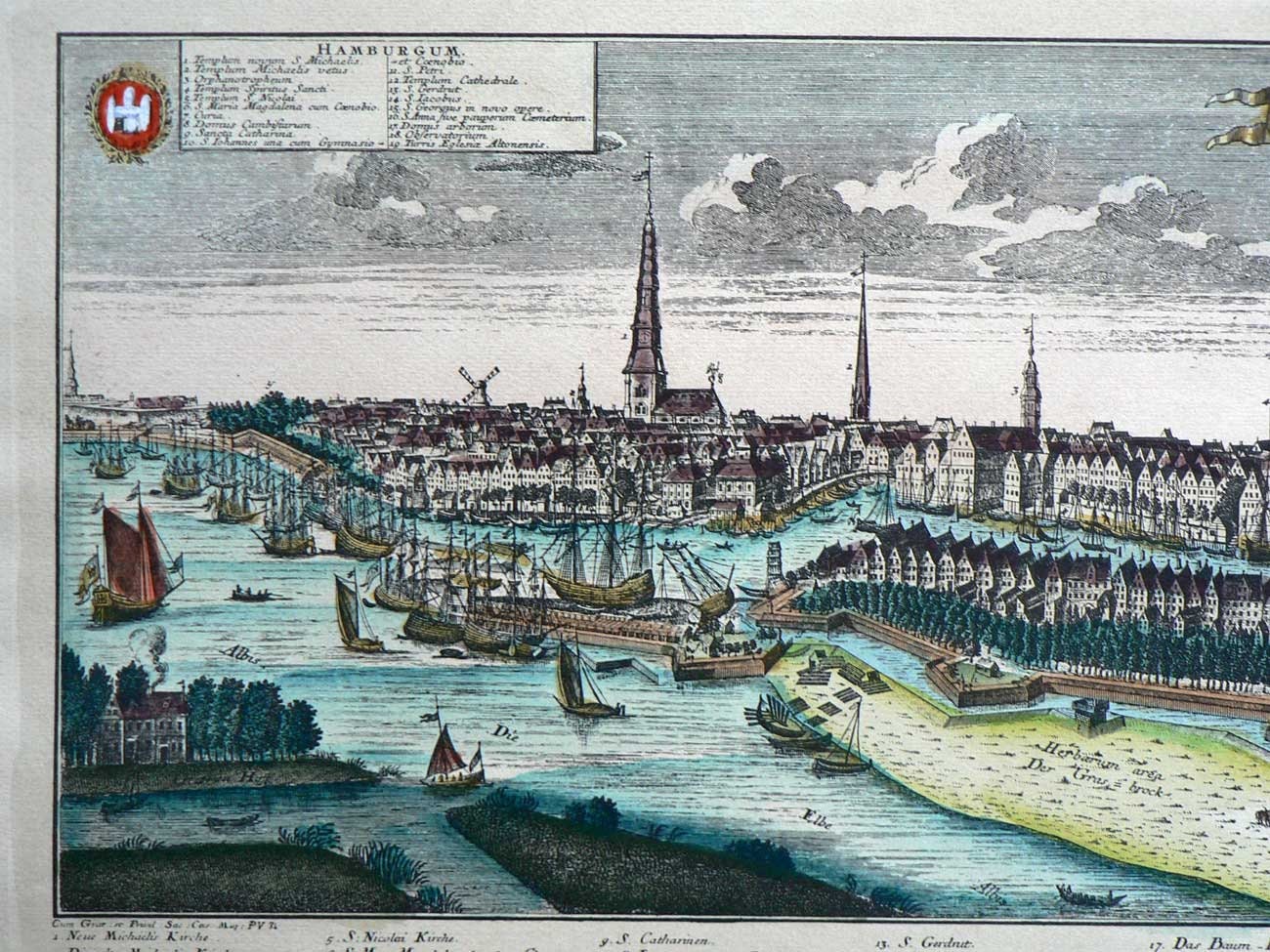 Allemagne, Hambourg, Vue de la ville, Vintage silver print, ca