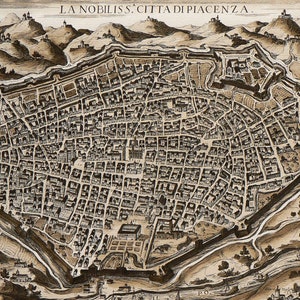 Italien - Piacenza - Antike Stadt Europas - Großformat - Handkoloriert