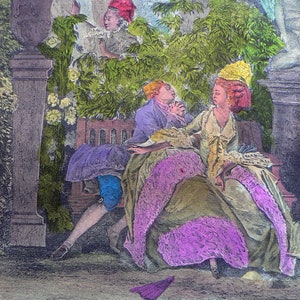 French picture - Oui ou non ? - Moreau - 1780 etching, French lithograph, French print, French art, classic decor