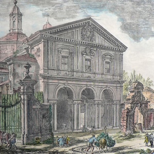 Piranesi - Basilica San Sebastiano, outside the walls of Rome, Via AppiaRome,egraving Rome,ancient Rome,Rome etchings,Roman Empire,