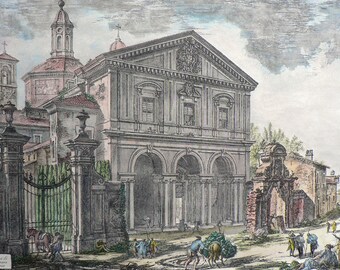 Piranesi - Basilica San Sebastiano, outside the walls of Rome, Via Appia, Rome, etchings, ancient Rome, Rome etchings, Roman Empire,