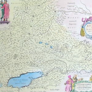 Cartes anciennes - Russie - Moscovie - Carte ancienne du monde - Coloriée à la main