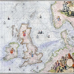 Cartes - Noort Zee - Mer allemande - Angleterre - - Couleur à la main