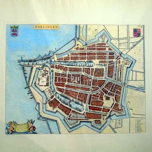 Netherlands- Harlingen -  West Frisian - Antique city of Europe - Hand colored